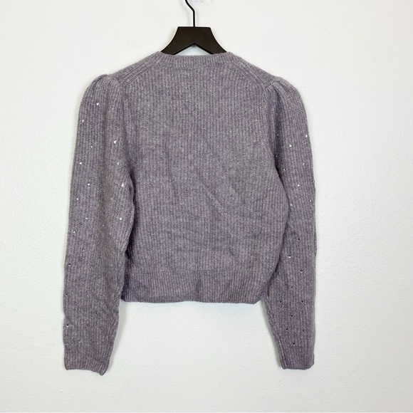 J. Crew Puff Sleeve Rhinestone Sweater Supersoft Yarn Wool Alpaca BV377 - Picture 4 of 6